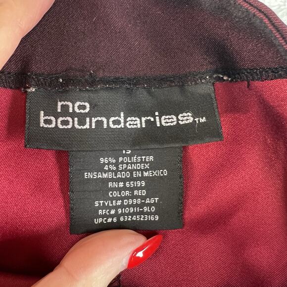 Y2K Sharkskin Pants No Boundaries Jrs 13 Maroon Iridescent Vtg Straight Grunge - Picture 7 of 15